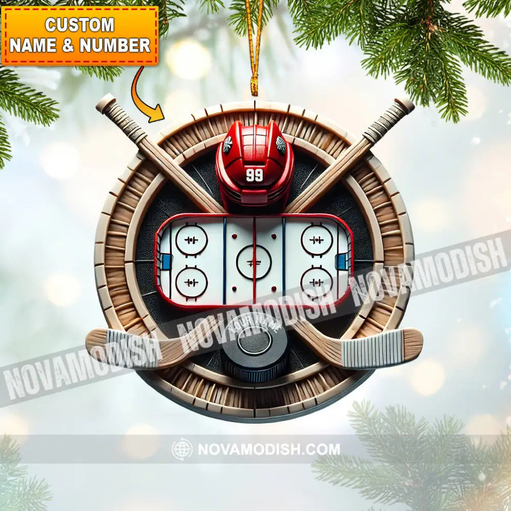 Hockey Christmas Ornament Personalized 3.54’’ / 1