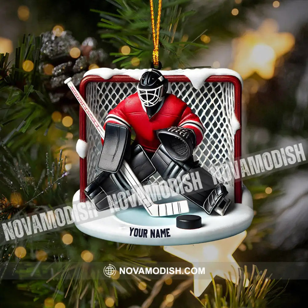 Hockey Goal Keeper Christmas Ornament Personalized