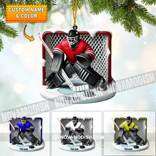 Hockey Goal Keeper Christmas Ornament Personalized 3.54’’ / 1