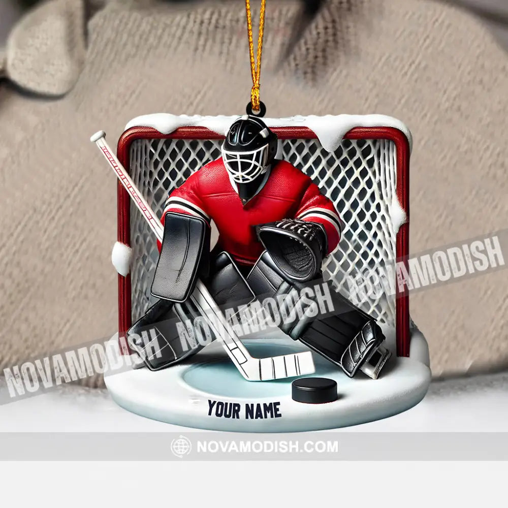 Hockey Goal Keeper Christmas Ornament Personalized