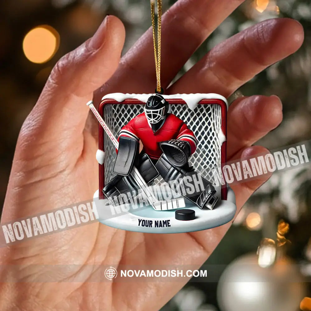 Hockey Goal Keeper Christmas Ornament Personalized