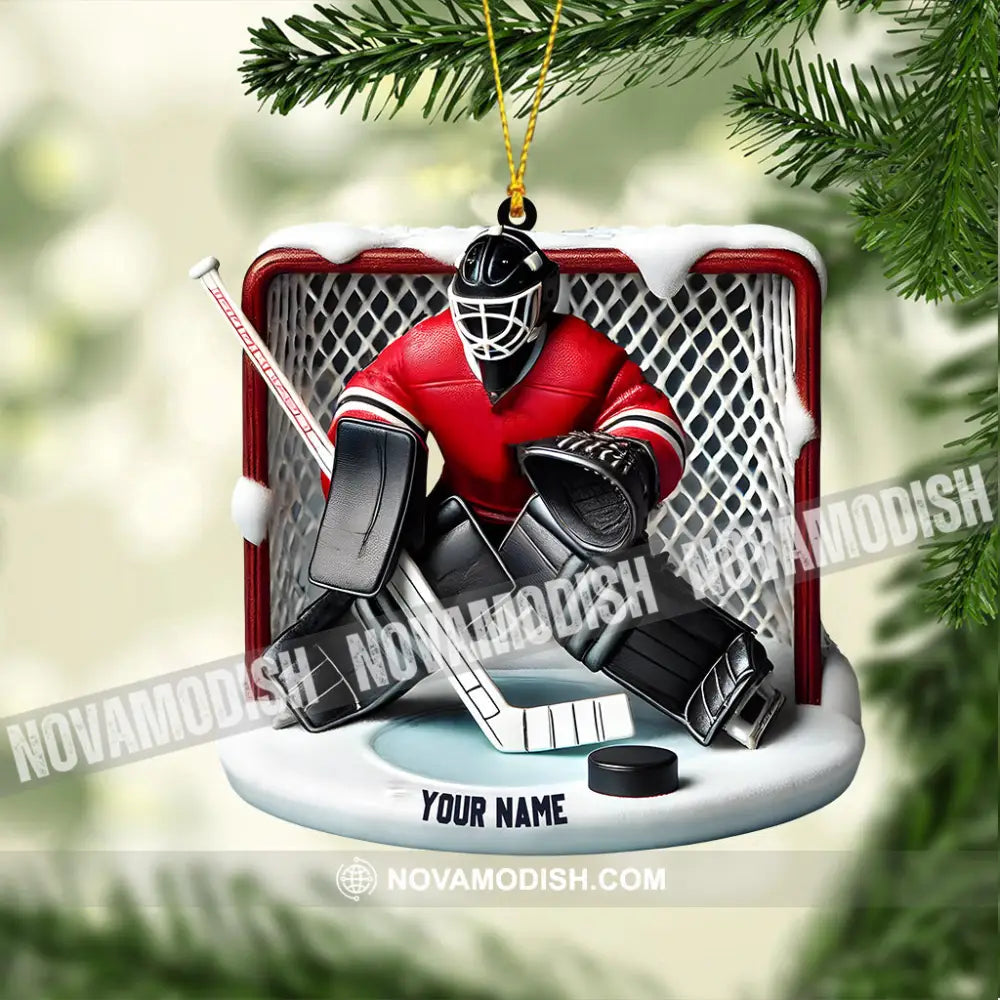 Hockey Goal Keeper Christmas Ornament Personalized