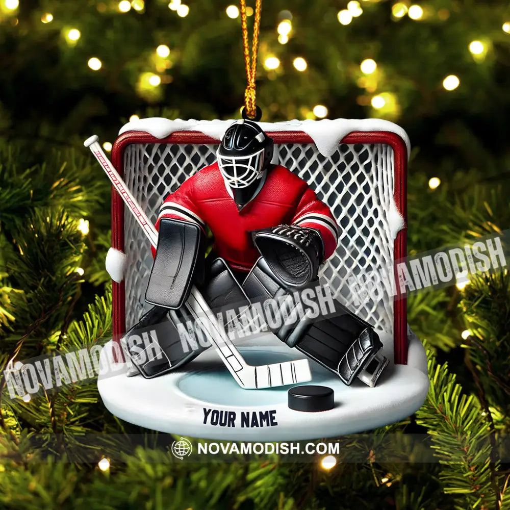 Hockey Goal Keeper Christmas Ornament Personalized