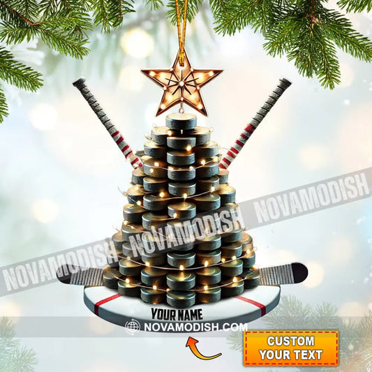 Hockey Tree Christmas Ornament Personalized 3.54’’ / 1