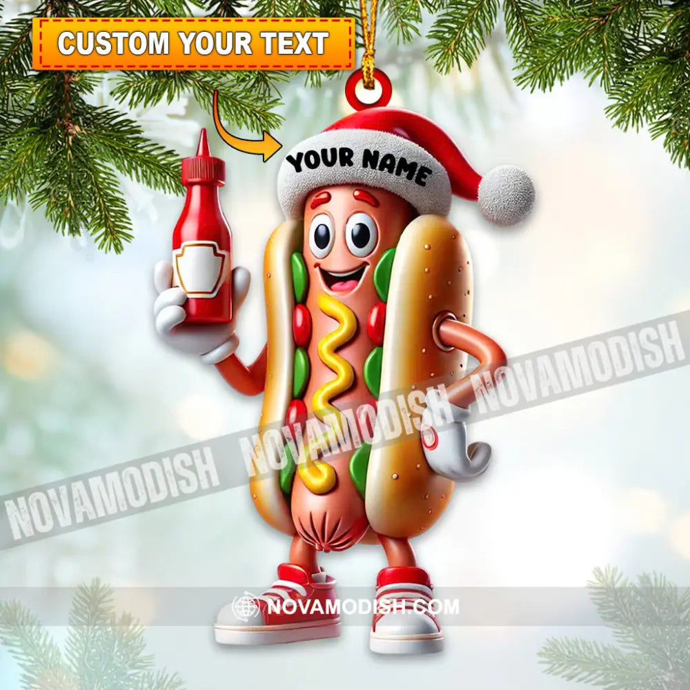 Hotdog Home Decor Christmas Ornament Personalized 3.54’’ / 1