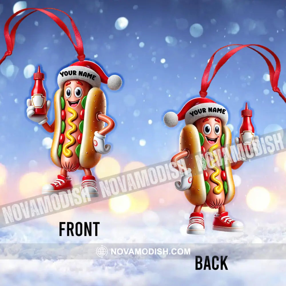 Hotdog Home Decor Christmas Ornament Personalized