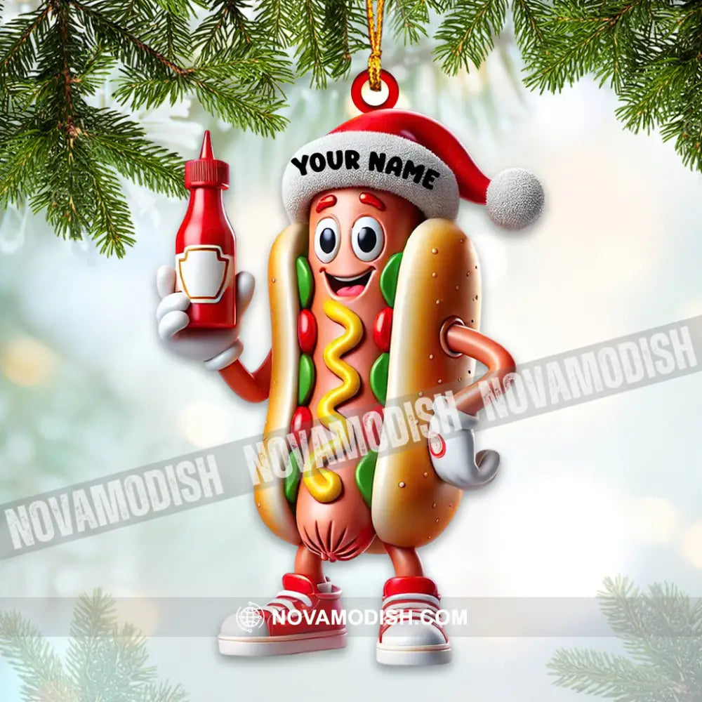 Hotdog Home Decor Christmas Ornament Personalized