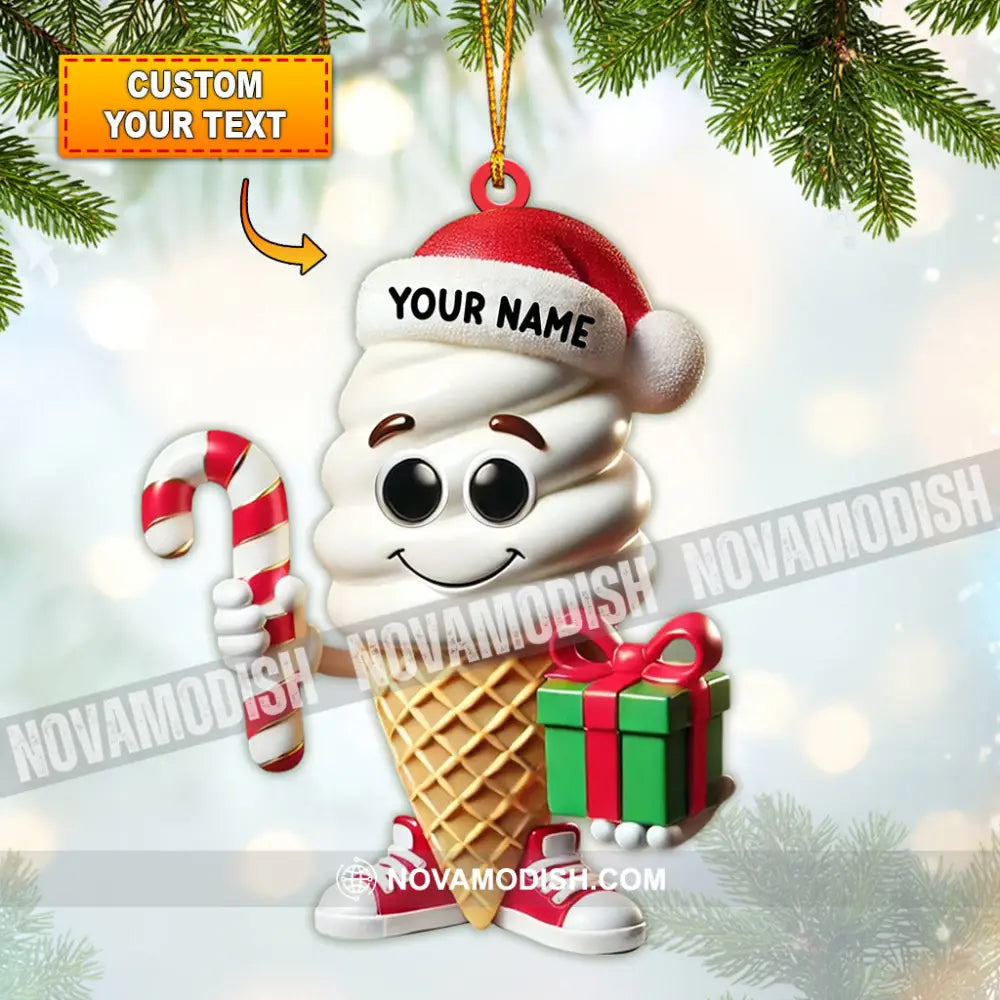 Ice Cream Home Decor Christmas Ornament Personalized 3.54’’ / 1