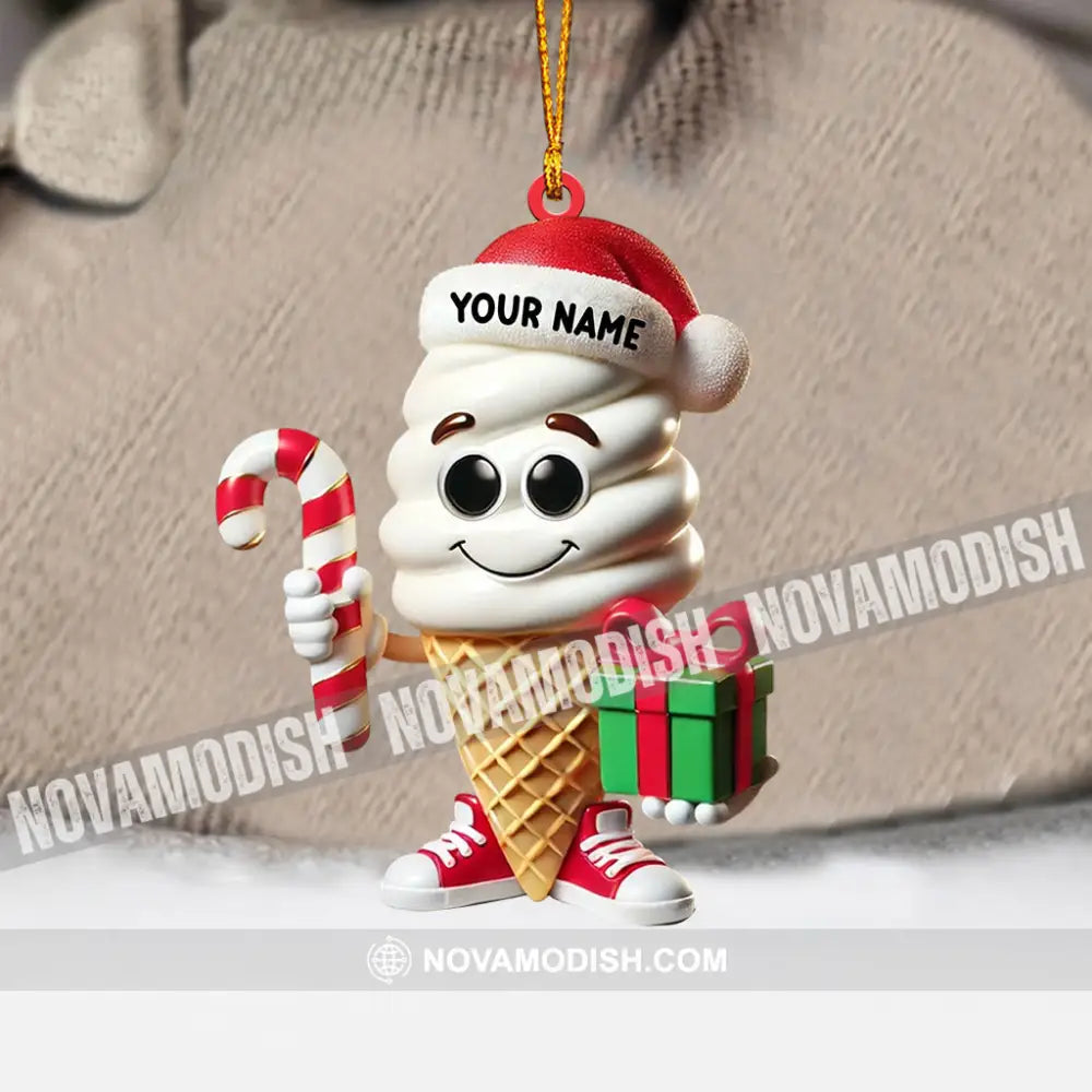 Ice Cream Home Decor Christmas Ornament Personalized