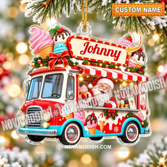 Ice Cream Santa Home Decor Christmas Ornament Personalized Ornament - 3.54’’ / 1 Ornament - Ornament