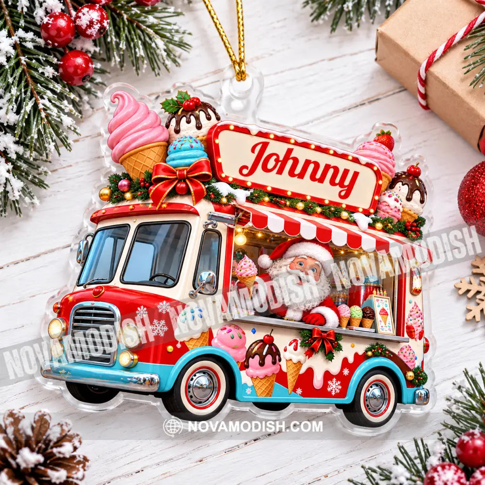 Ice Cream Santa Home Decor Christmas Ornament Personalized Ornament - Ornament