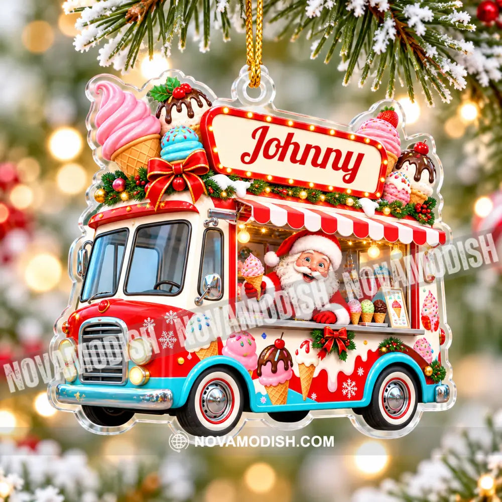 Ice Cream Santa Home Decor Christmas Ornament Personalized Ornament - Ornament