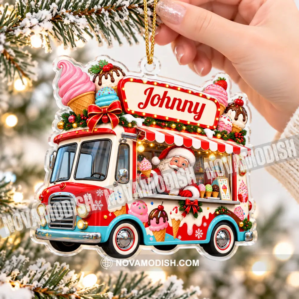 Ice Cream Santa Home Decor Christmas Ornament Personalized Ornament - Ornament