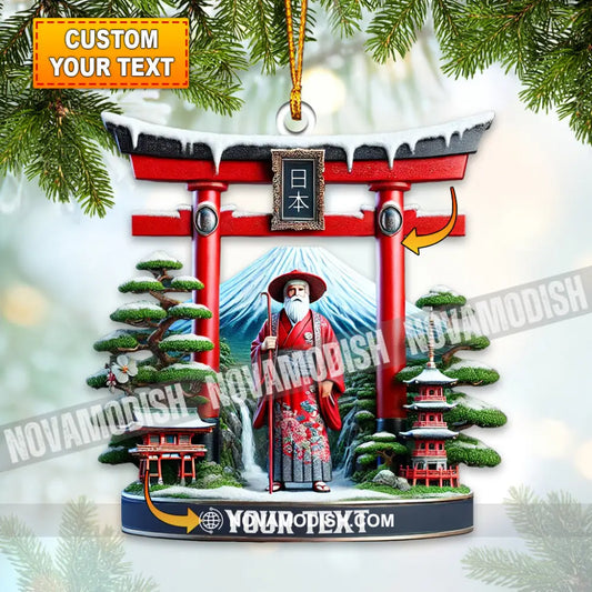 Japanese Santa Christmas Ornament Personalized 3.54’’ / 1