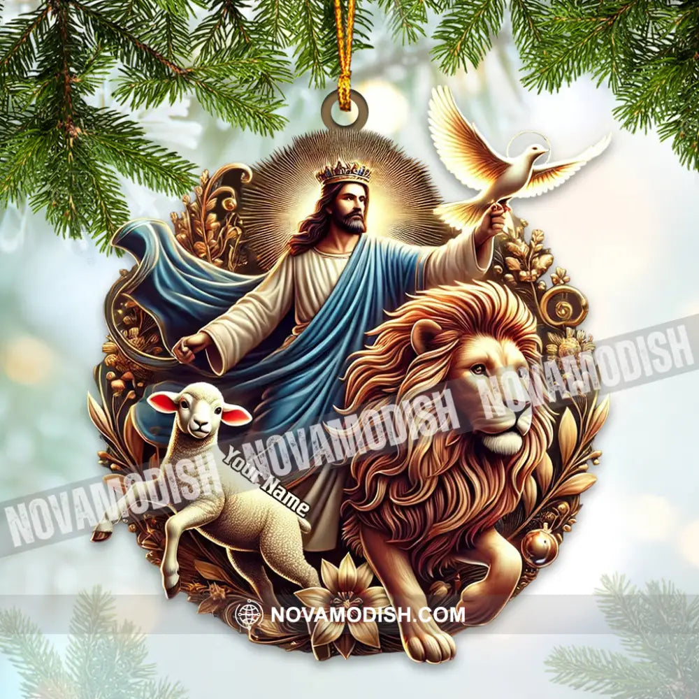 Jesus Resurrection Lion Royalty Ornament Personalized