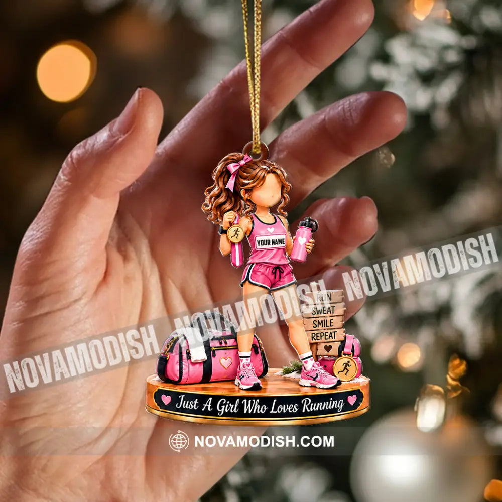 Just A Girl Who Loves Running Home Decor Christmas Ornament Personalized Ornament - Ornament