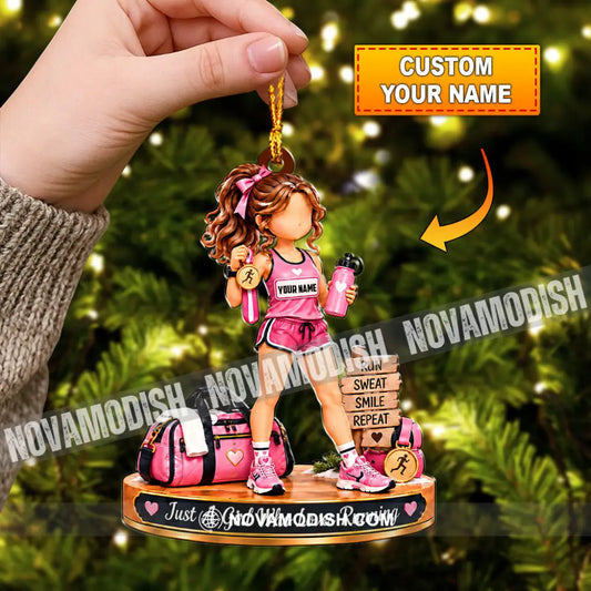 Just A Girl Who Loves Running Home Decor Christmas Ornament Personalized Ornament - 3.54’’ / 1 Ornament - Ornament