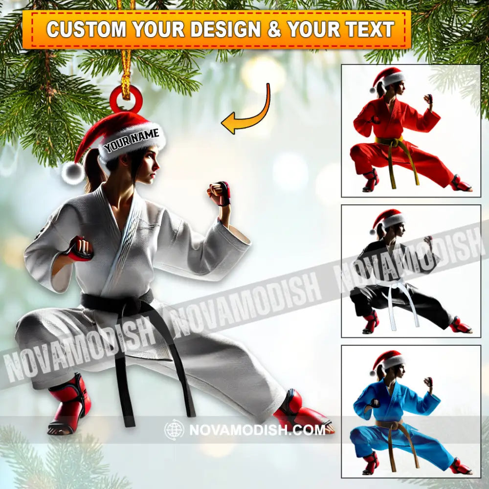 Karate Christmas Home Decor Ornament Personalized 3.54’’ / 1