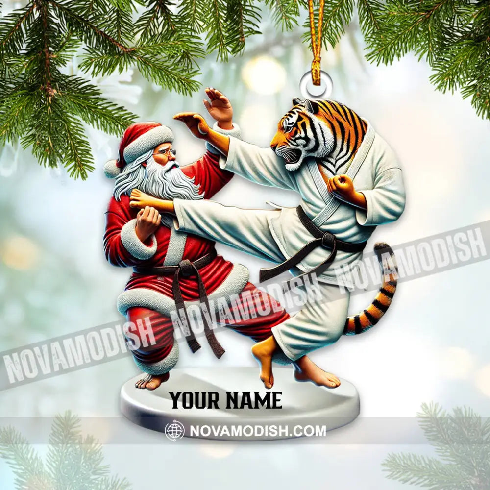 Karate Fighter Ornament Personalized