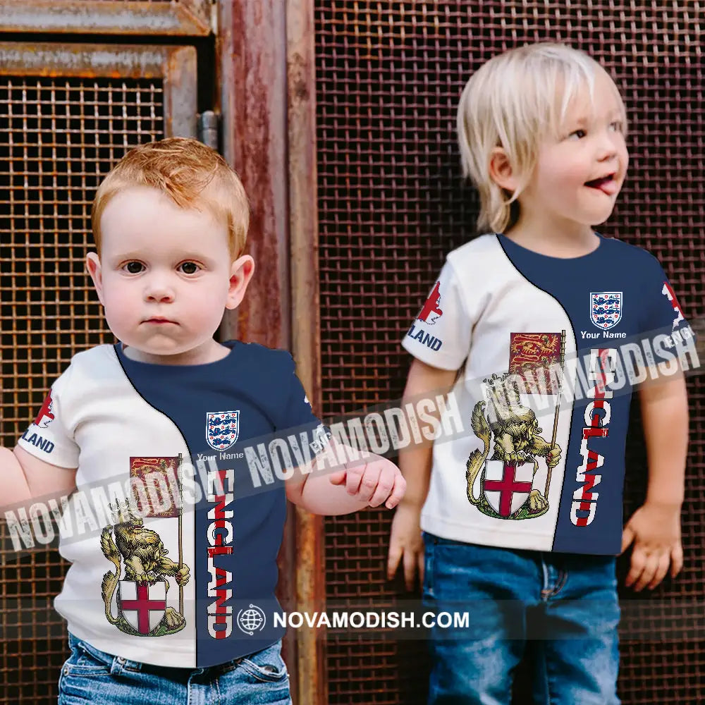 Kids Clothing - Custom England Football Name Kid Shirt England Three Lion T-Shirt