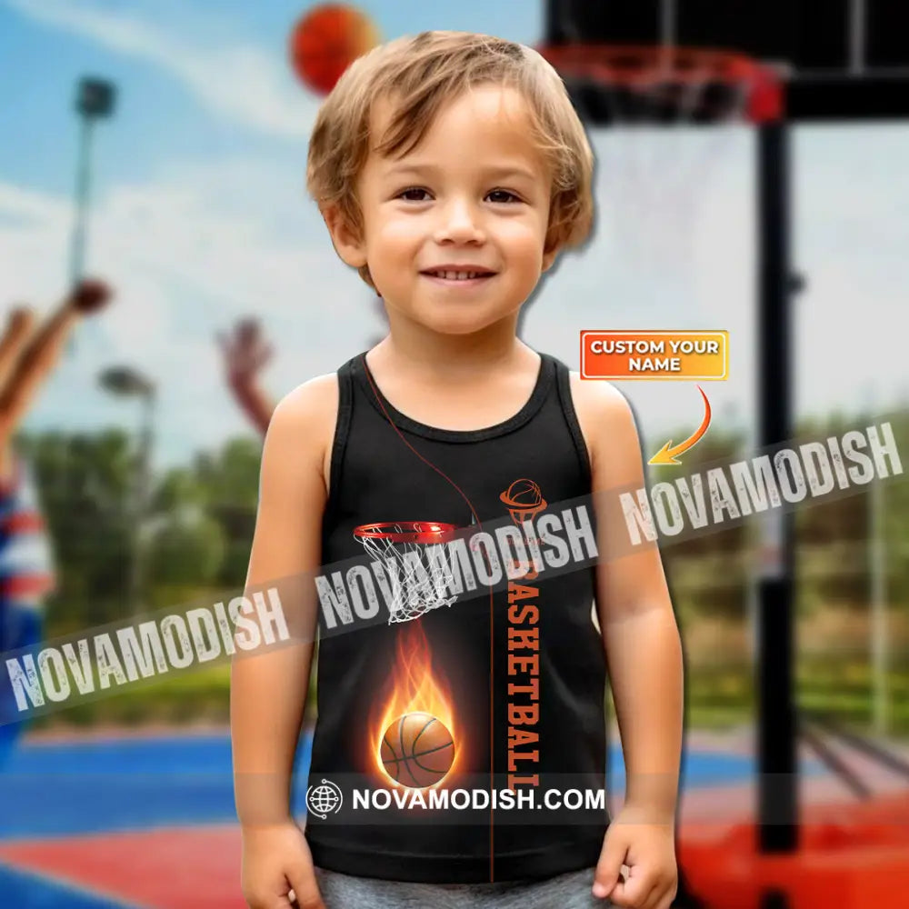 Kids Clothing Custom Name Basketball Tank And Shorts Toddler Top & Matching T-Shirt