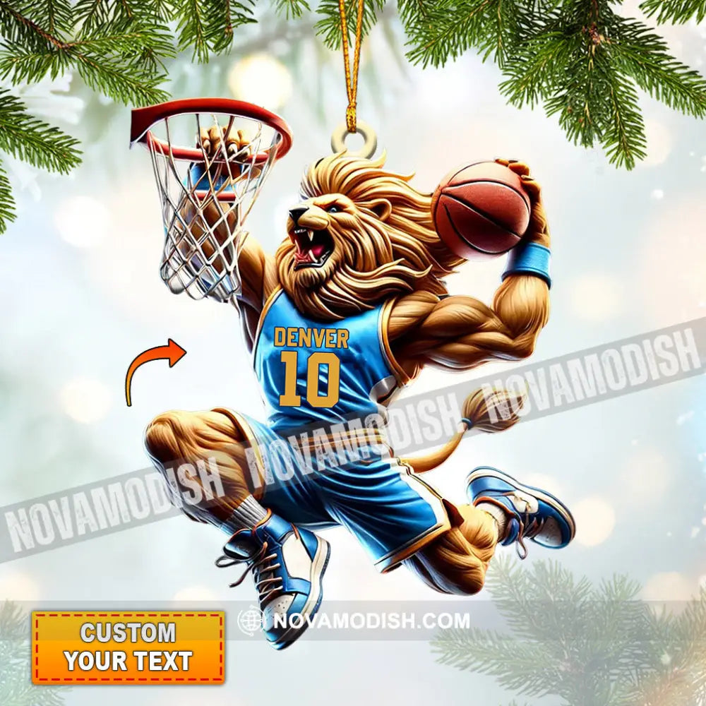 Lion Basketball Christmas Ornament Personalized 3.54’’ / 1