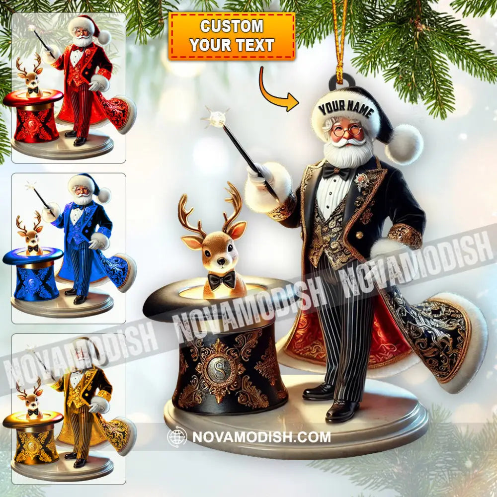 Magician Santa Home Decor Christmas Ornament Personalized 3.54’’ / 1