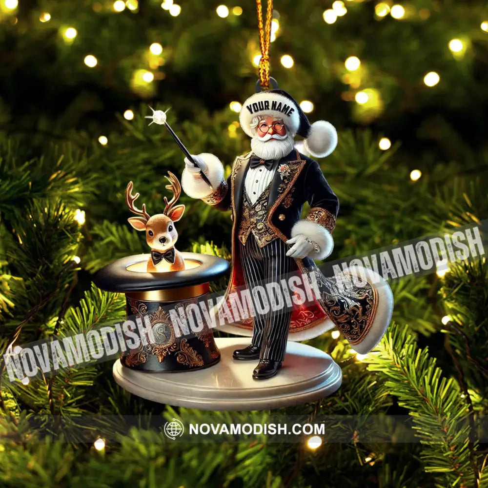 Magician Santa Home Decor Christmas Ornament Personalized