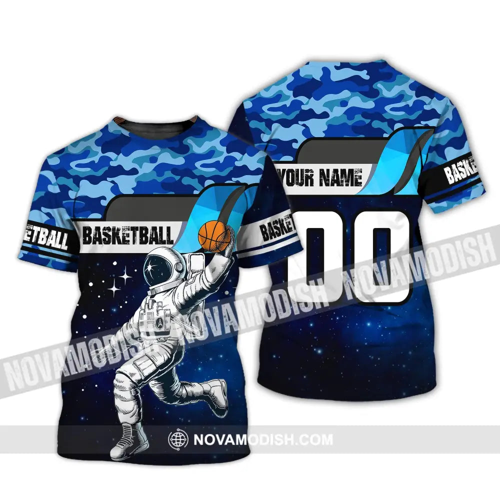 Man Shirt Basketball Custom Name T-Shirt Astronaut Gift For Player / S