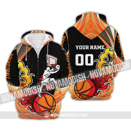 Man Shirt Basketball Custom Name T-Shirt Championship Gift For Player Zipper Hoodie / S