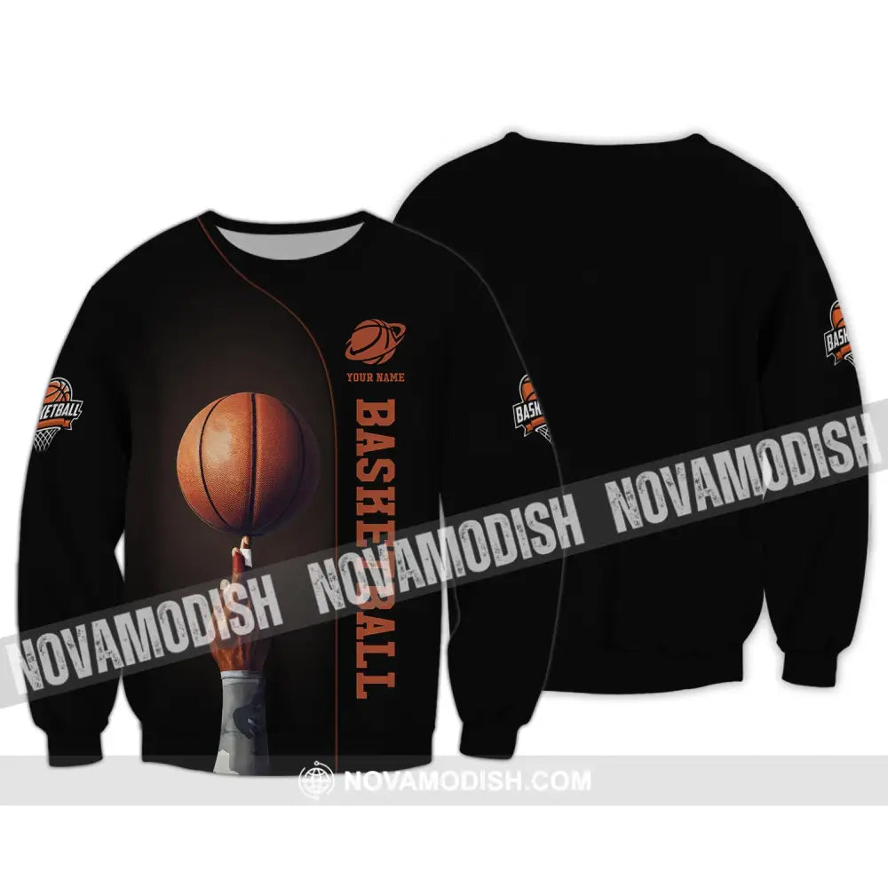 Man Shirt Basketball Custom Name T-Shirt Clothing Gift For Player Long Sleeve / S