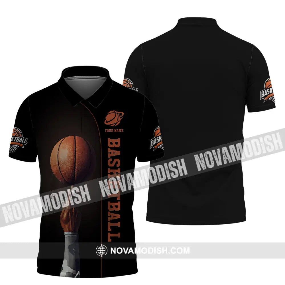 Man Shirt Basketball Custom Name T-Shirt Clothing Gift For Player Polo / S