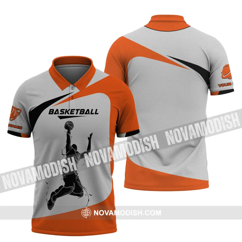 Man Shirt Basketball Custom Name T-Shirt Gift For Player Clothing Polo / S