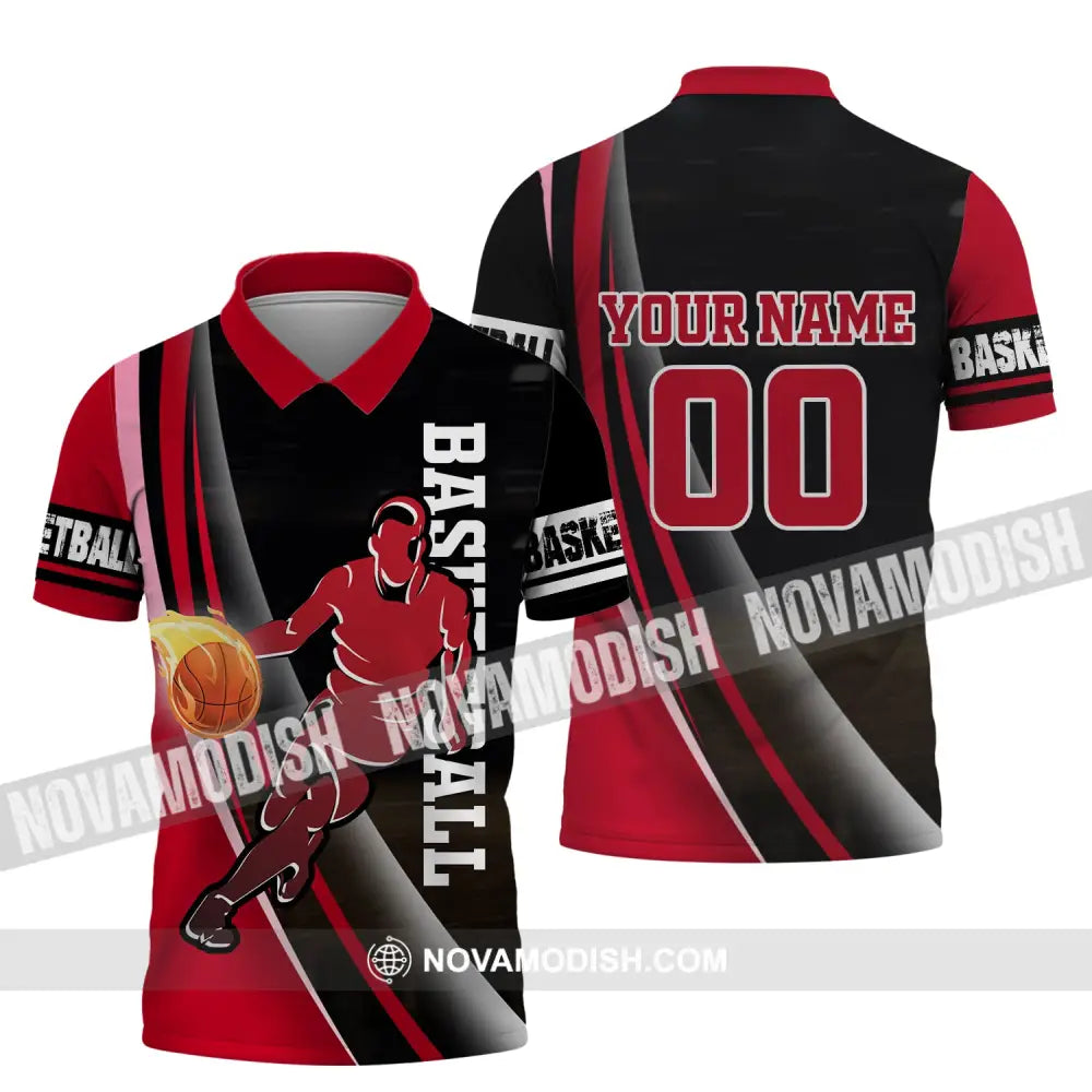 Man Shirt Basketball Custom Name T-Shirt Gift For Player Polo / S