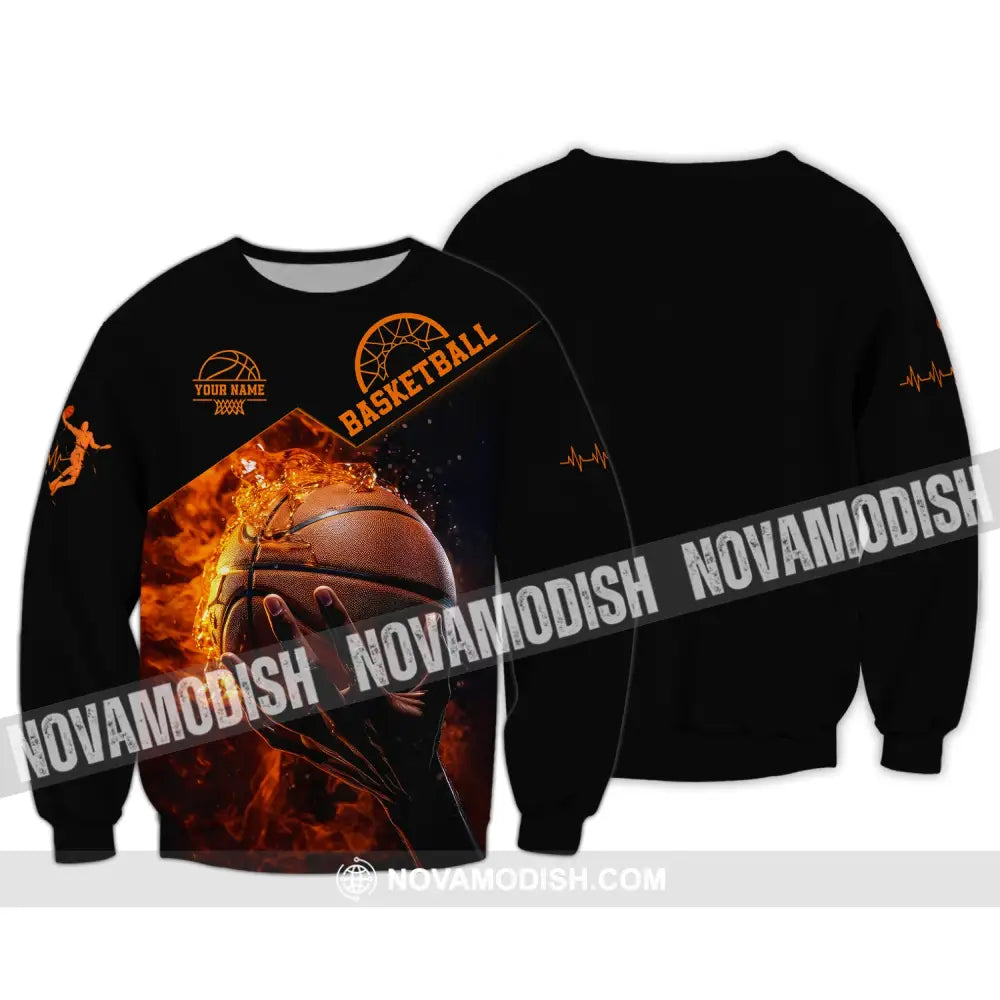 Man Shirt Basketball Custom Name T-Shirt Polo Gift For Player Long Sleeve / S