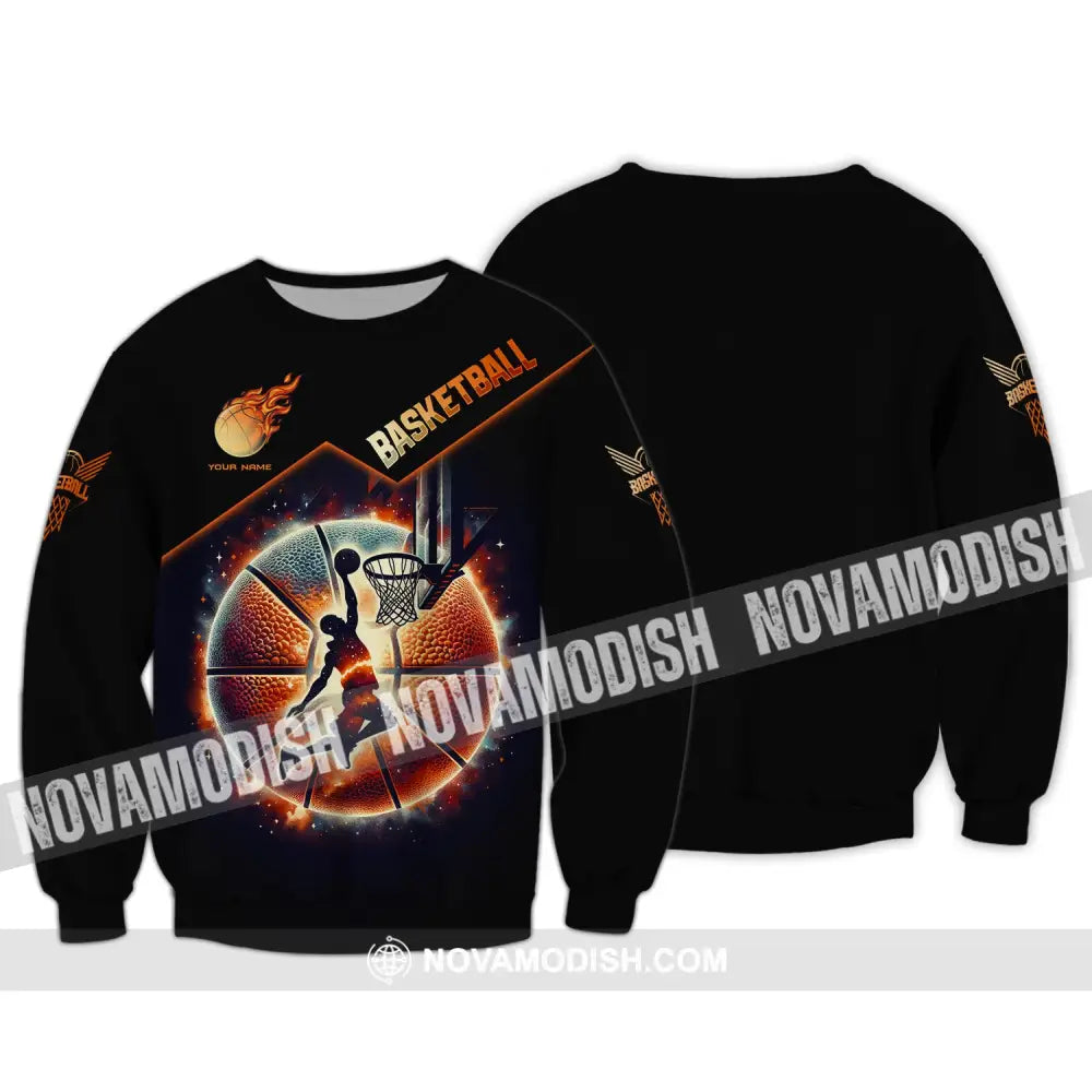 Man Shirt Basketball Custom Name T-Shirt Polo Gift For Player Long Sleeve / S