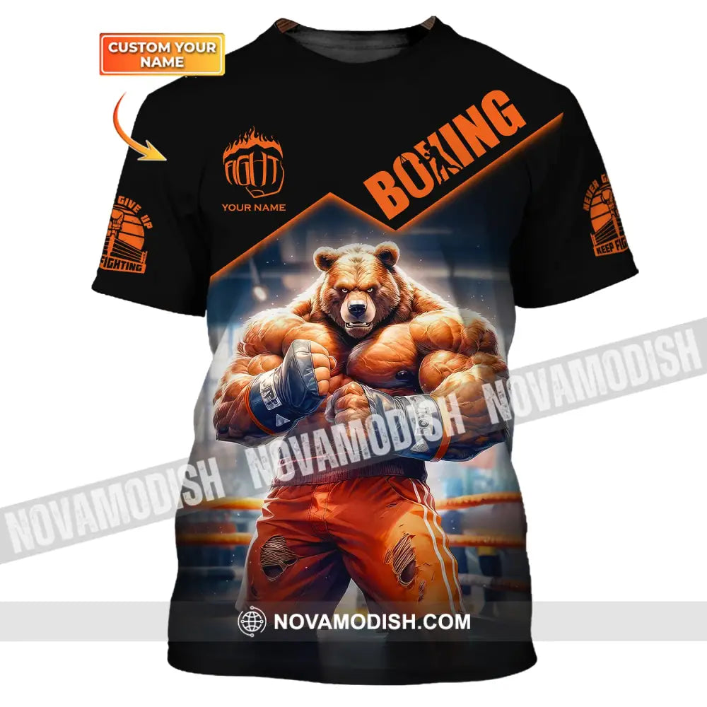 Man Shirt Boxing Custom Name T-Shirt Bear Gift For Lover