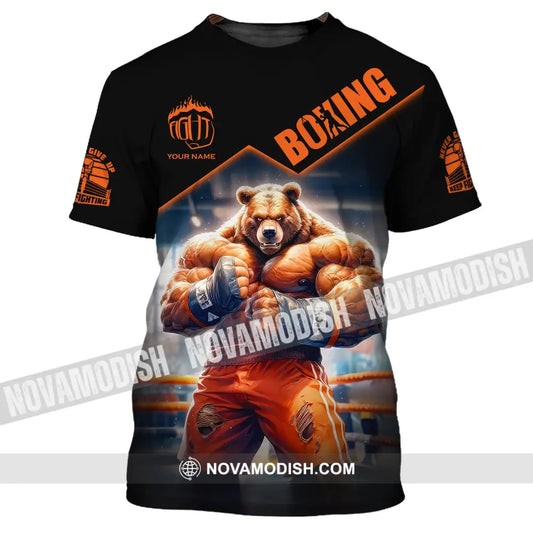 Man Shirt Boxing Custom Name T-Shirt Bear Gift For Lover / S