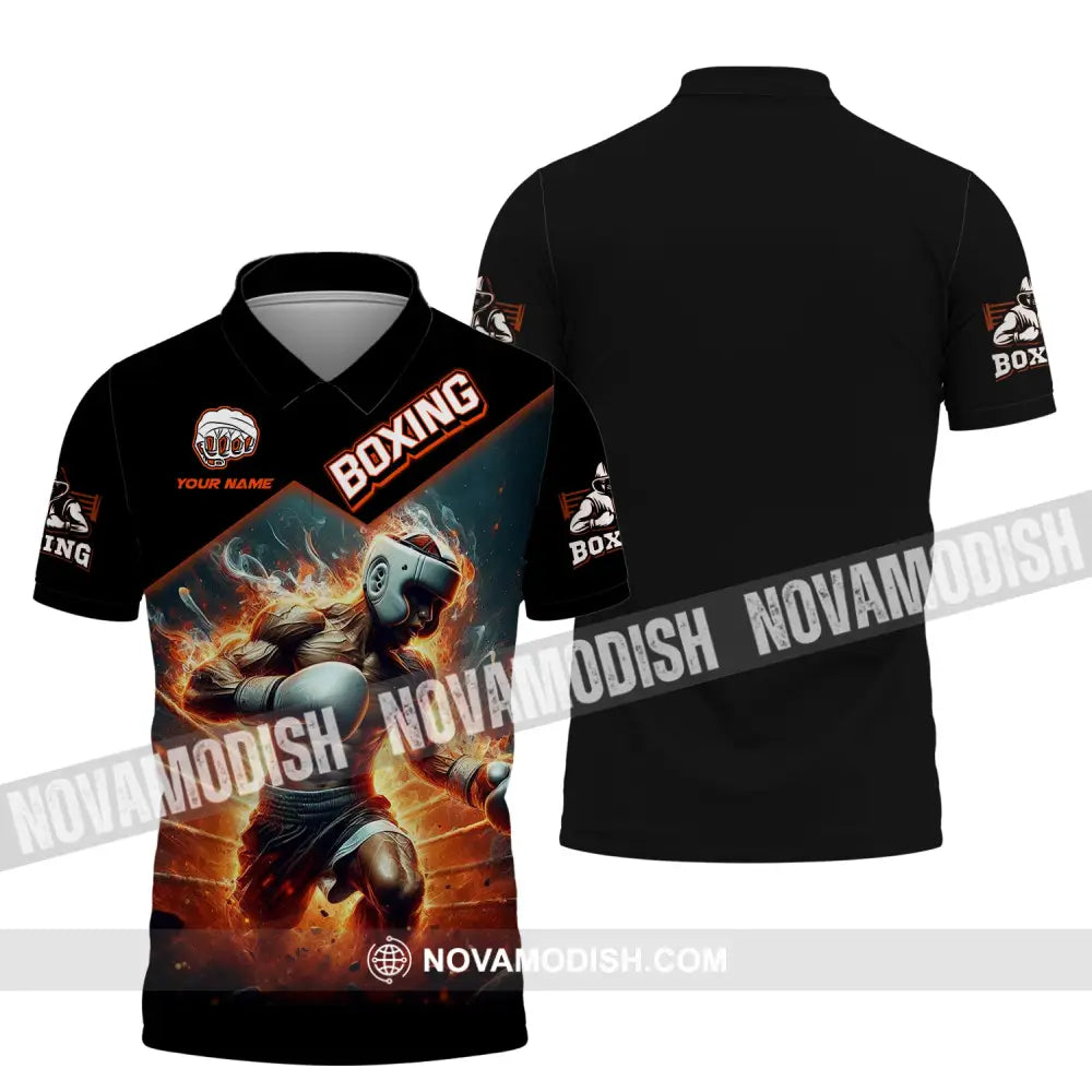 Man Shirt Boxing Custom Name T-Shirt Gift For Lover Polo / S