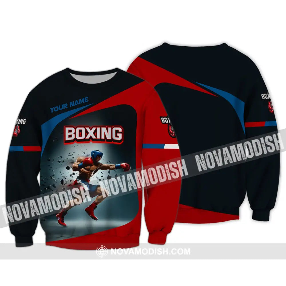 Man Shirt Boxing Custom Name T-Shirt Polo Gift For Lover Long Sleeve / S