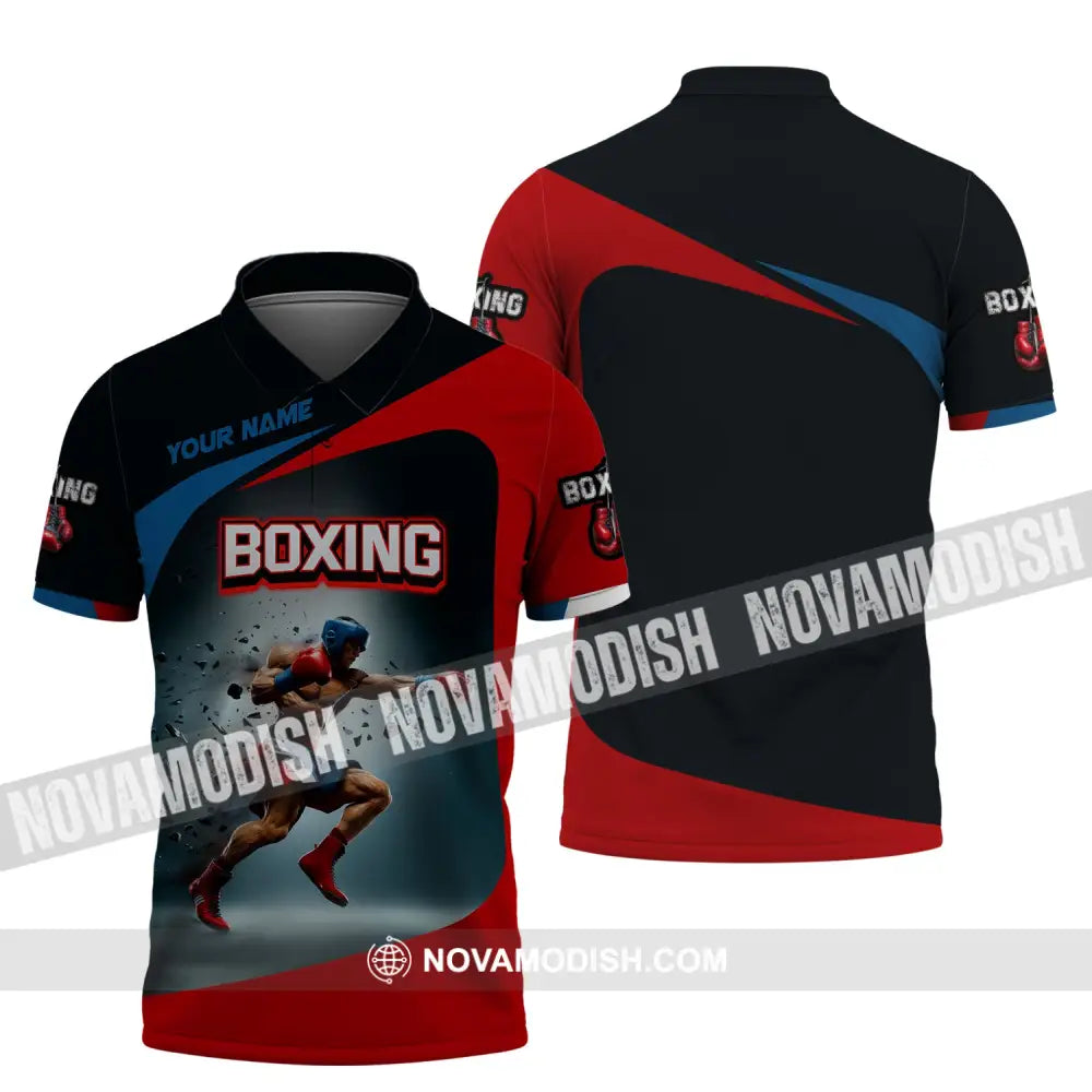 Man Shirt Boxing Custom Name T-Shirt Polo Gift For Lover / S