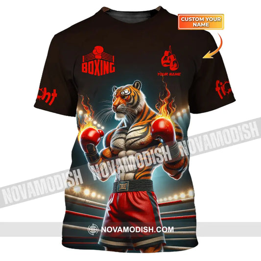 Man Shirt Boxing Custom Name T-Shirt Tiger Gift For Lover