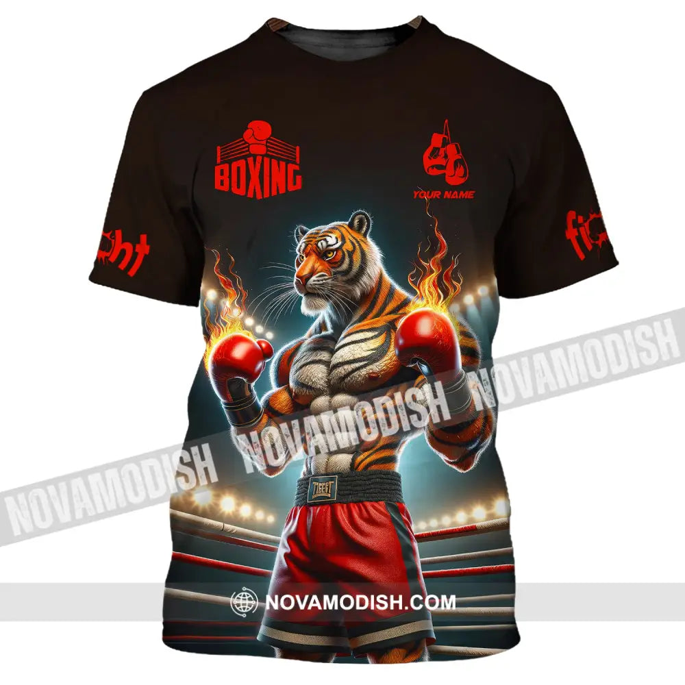 Man Shirt Boxing Custom Name T-Shirt Tiger Gift For Lover / S