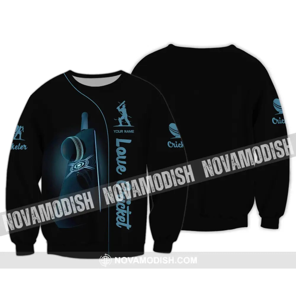 Man Shirt Cricket Custom Name T-Shirt Gift For Lover Long Sleeve / S