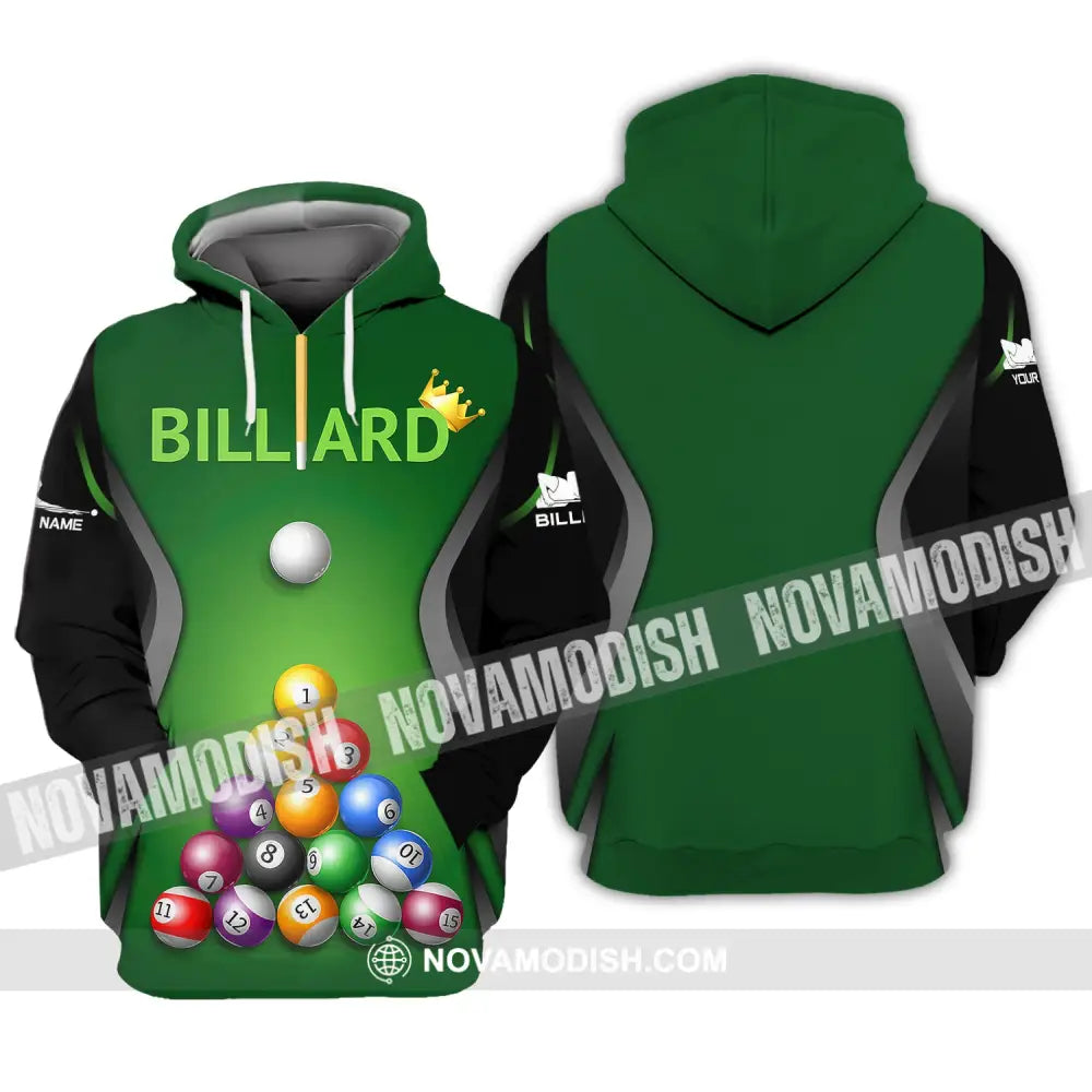 Man Shirt Custom Billiards Polo T-Shirt Balls For Players Hoodie / S T-Shirt