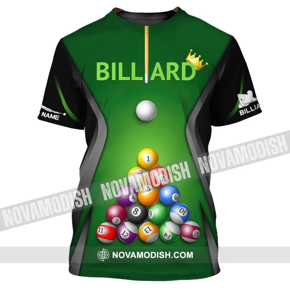 Man Shirt Custom Billiards Polo T-Shirt Balls For Players T-Shirt / S