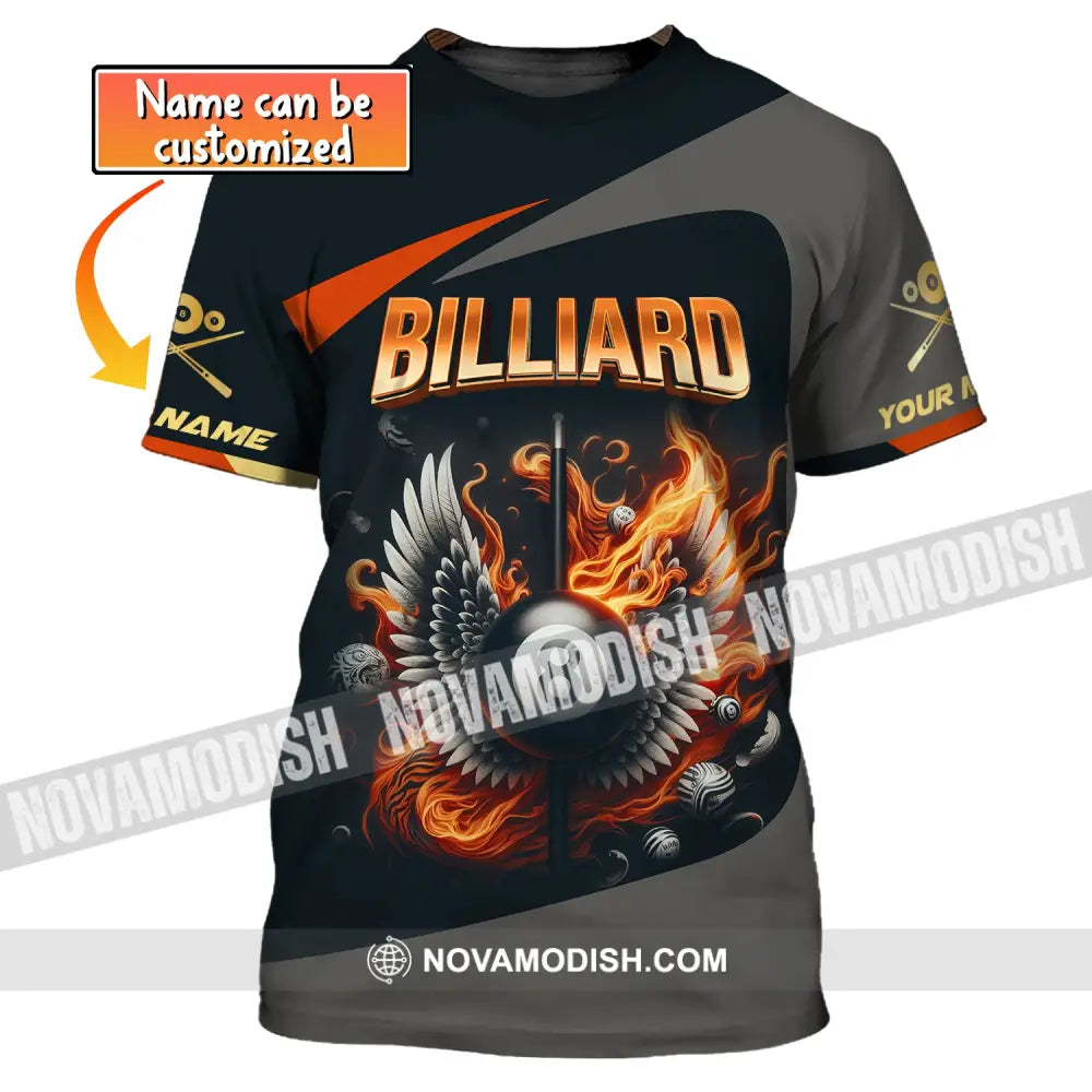 Man Shirt Custom Billiards T-Shirt Lover Gift For Players T-Shirt