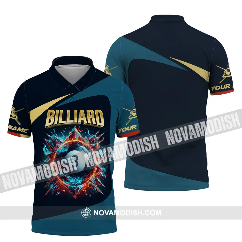 Man Shirt Custom Billiards T-Shirt Lover Gift For Players Polo / S T-Shirt