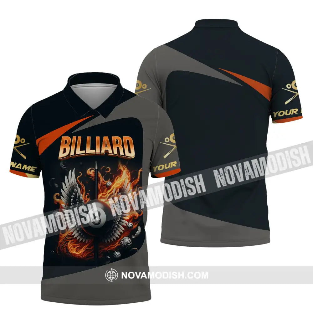 Man Shirt Custom Billiards T-Shirt Lover Gift For Players Polo / S T-Shirt