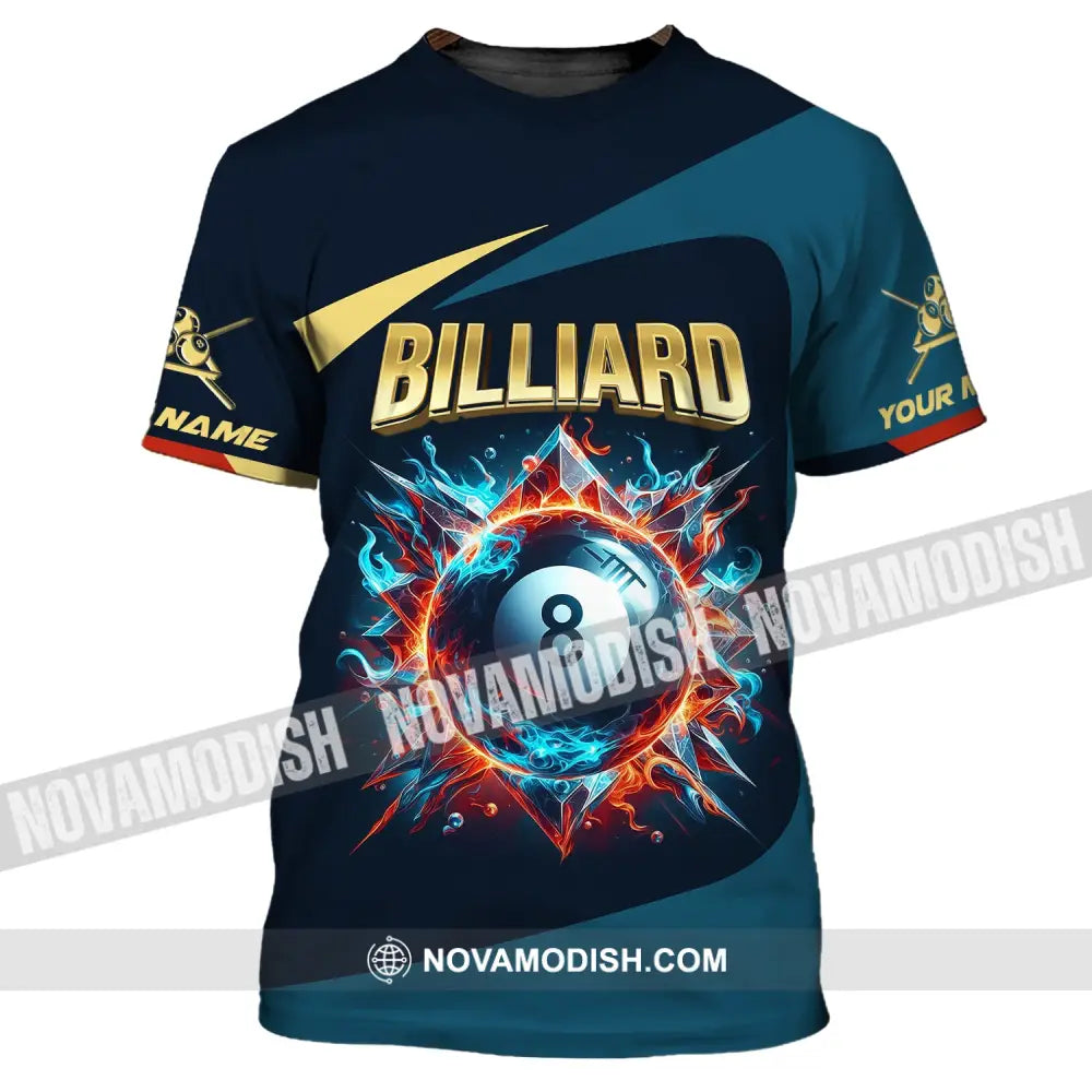 Man Shirt Custom Billiards T-Shirt Lover Gift For Players T-Shirt / S